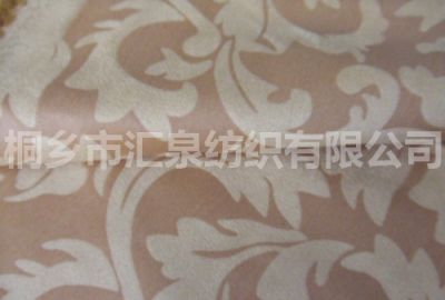 緯編印花麂皮絨